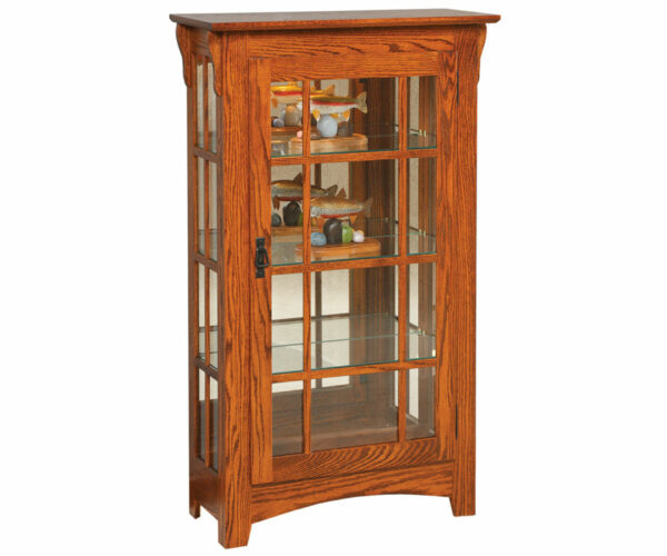 Mission Small Single Door Curio with Mullions