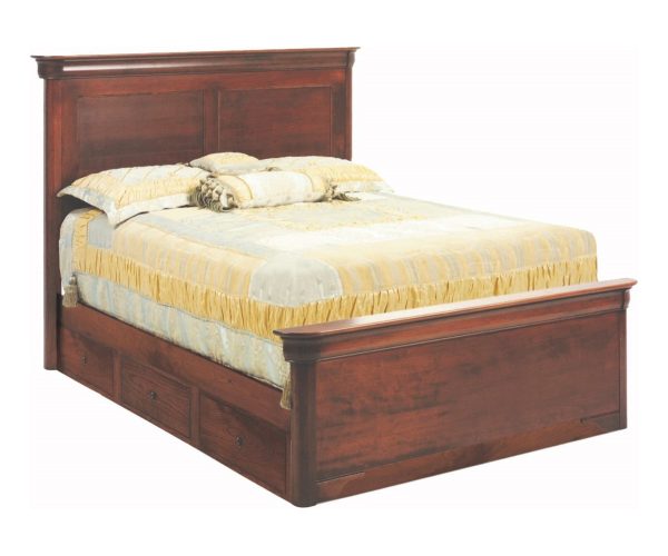 Versailles Panel Bed With Short Footboard With Drawer Units