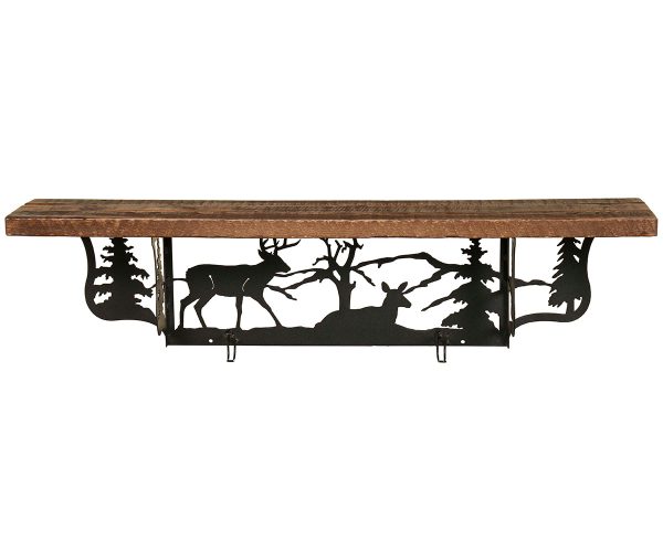 Rustic Shelf with Whitetail Deer