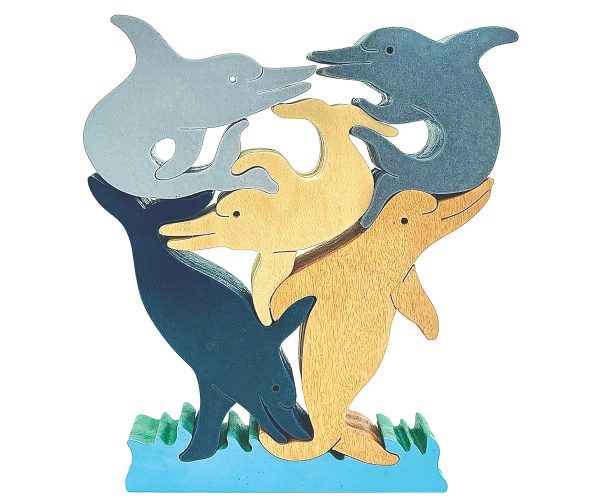Dolphin on Waves Scroll Saw Puzzle