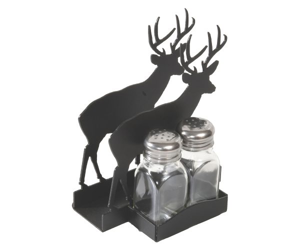 Deer Metal Napkin Holder With Salt & Pepper Shakers