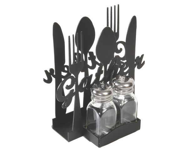 Gather Metal Napkin Holder With Salt & Pepper Shakers