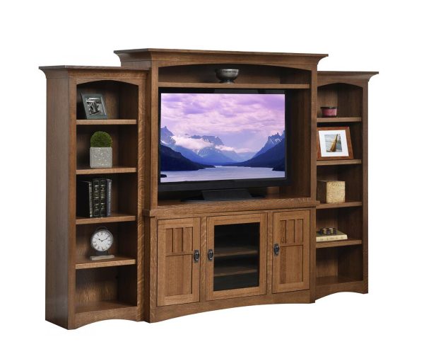 Liberty Mission Entertainment Center With Open Bookcases