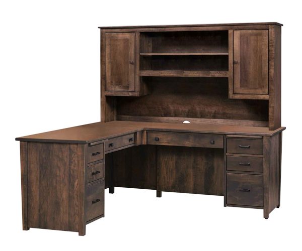 Woodland Shaker L-Desk With Hutch