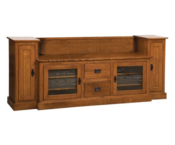 Mission TV Console with Towers
